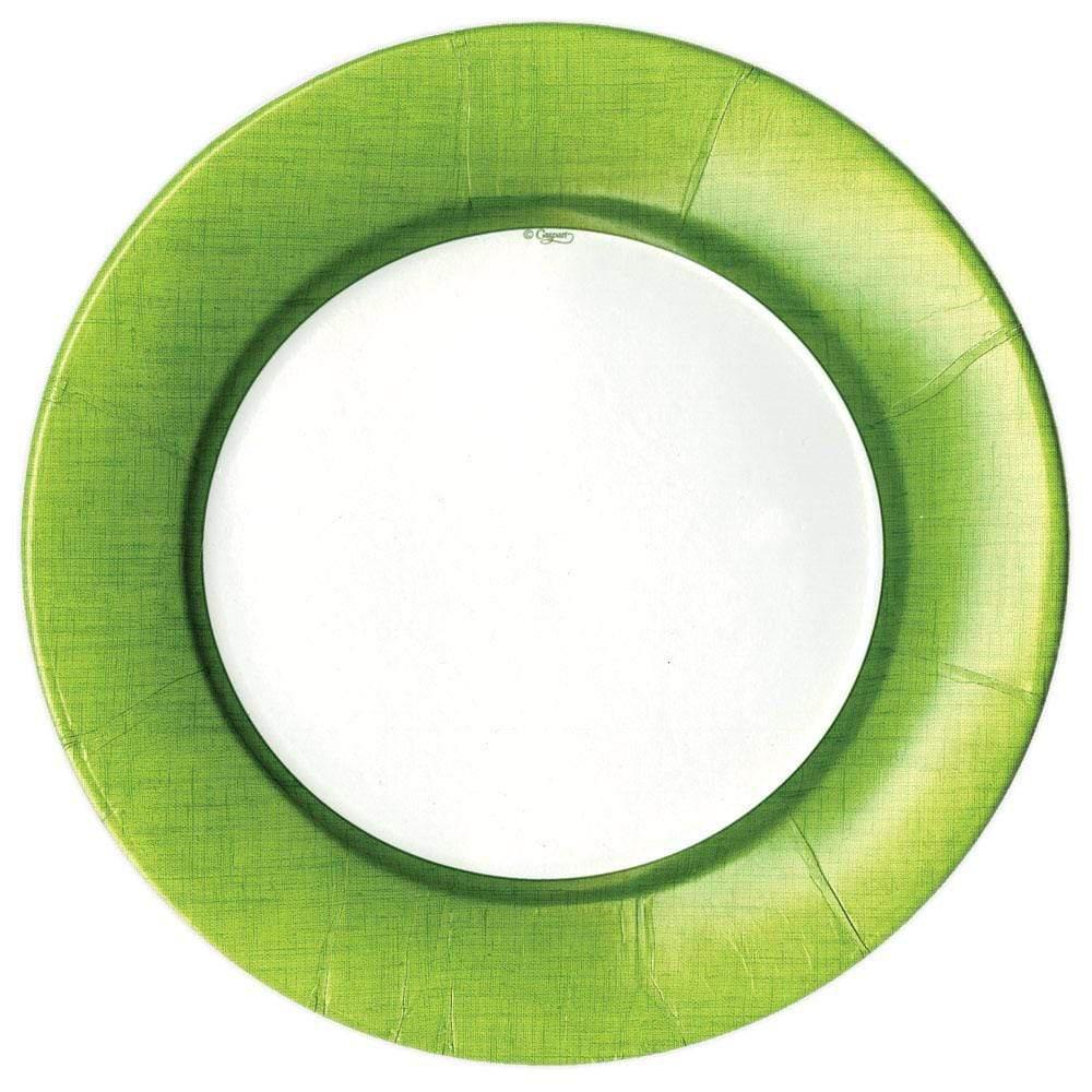 Linen Border Paper Dinner Plates